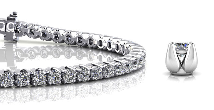 Enchanted Tulip Diamond  Tennis Bracelet with 10.25 ct.(finished) 4mm