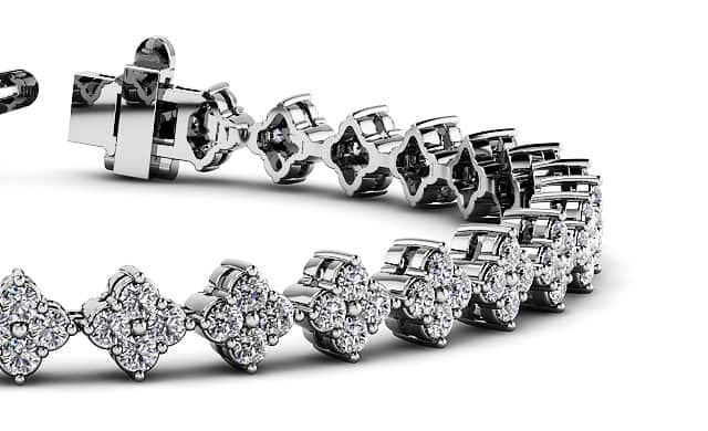 Fleur Diamond Cluster Bracelet Lab-Grown Diamond  with 4.43 ct.(finished) 2.25mm