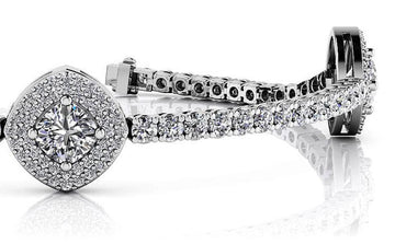 Posh Diamond Bracelet With Modern Accents Lab-Grown Diamond  with 5.65 ct.(finished) 1.1mm, 2.2mm, 5.5mm