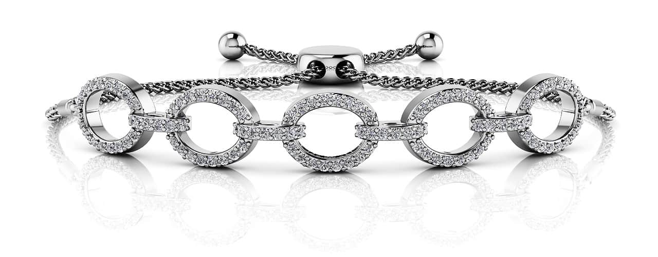 Love Open Oval Adjustable Bracelet Lab-Grown Diamond  with 0.98 ct.(finished) 1.2mm