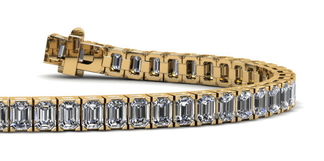 Sparkling Emerald Cut Diamond Bracelet with 12.40 ct.(finished) 3.4x2.6mm