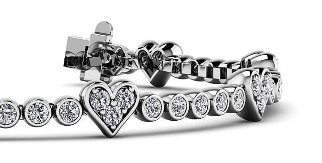 Eight of Hearts Diamond Tennis Bracelet Lab-Grown Diamond  with 2.11 ct.(finished) 2mm