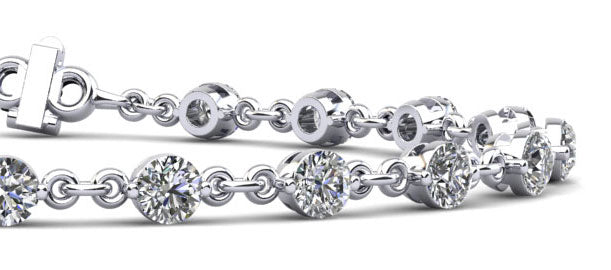 Diamond And Chain Link Bracelet Lab-Grown Diamond  with 4.93 ct.(finished) 4.2mm