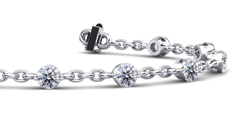 Sparkling Diamond And Chain Link Bracelet Lab-Grown Diamond  with 3.00 ct.(finished) 4mm