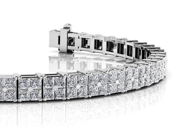 Princess Cut Diamond Illusion Bracelet Lab-Grown Diamond  with 4.68 ct.(finished) 1.5mm