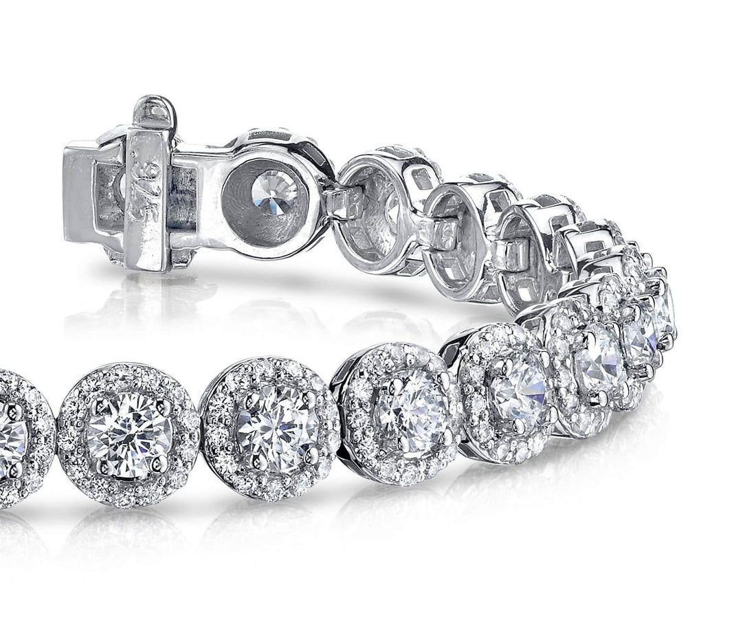 Round Halo Diamond Bracelet Diamond  with 9.20 ct.(finished) 1.2mm, 4mm