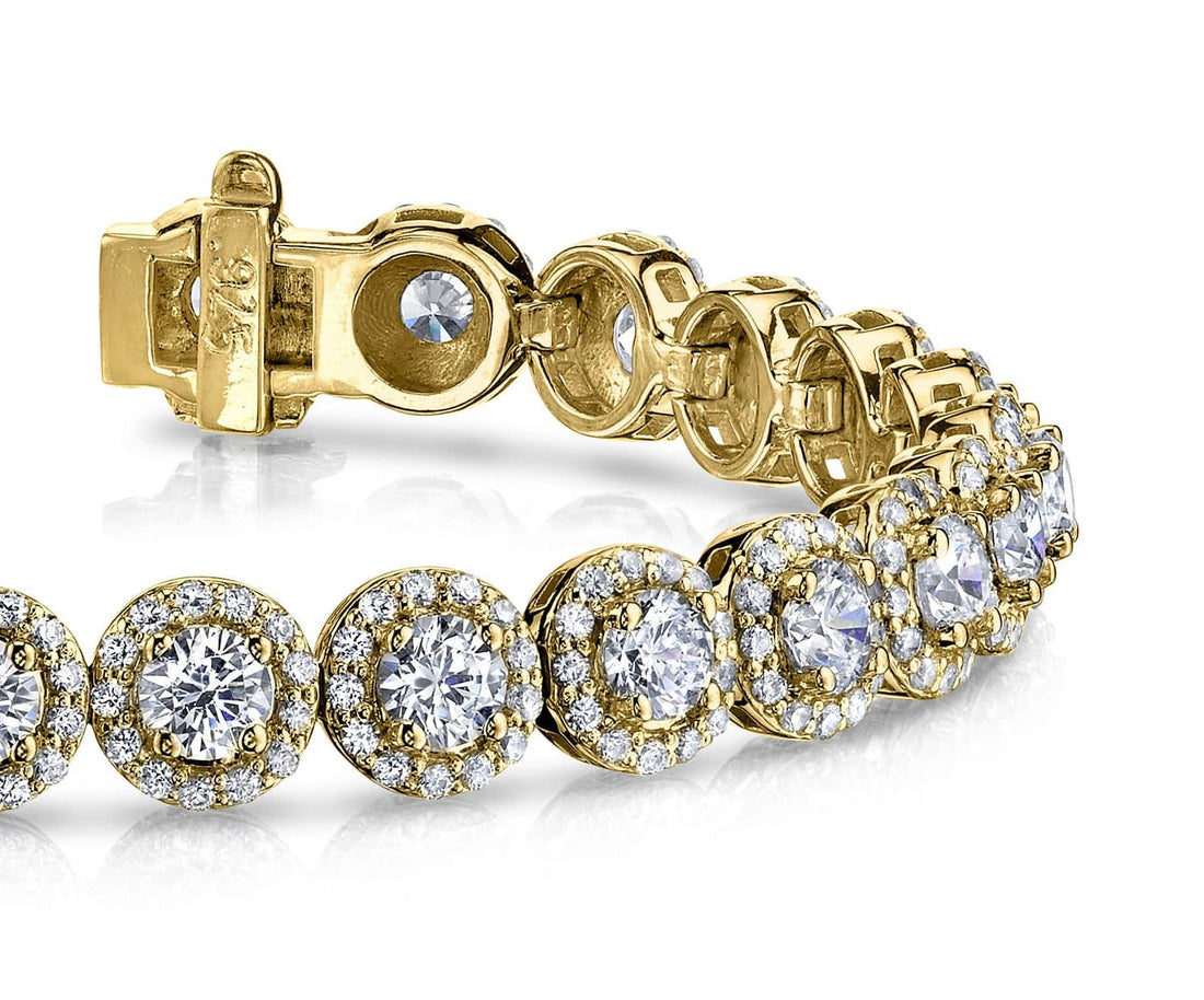 Round Halo Diamond Bracelet Diamond  with 9.20 ct.(finished) 1.2mm, 4mm