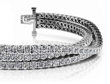 Three Rows Flexible Diamond Bracelet Lab-Grown Diamond  with 11.34 ct.(finished) 2.5mm