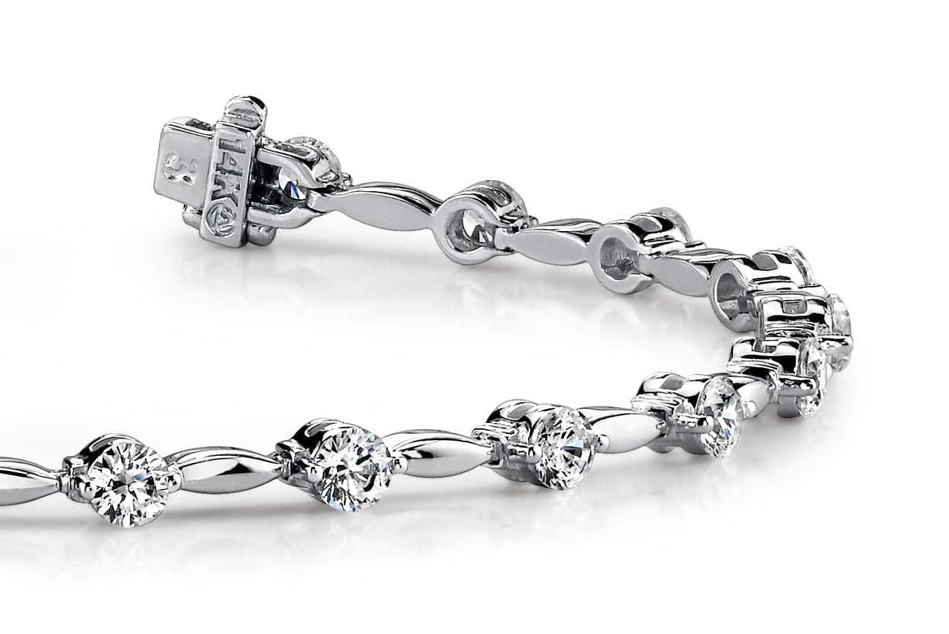 Teardrop Link Diamond Bracelet Lab-Grown Diamond  with 3.99 ct.(finished) 3.8mm