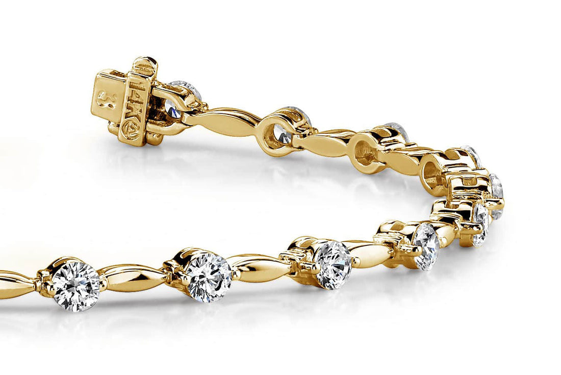 Teardrop Link Diamond Bracelet Lab-Grown Diamond  with 3.99 ct.(finished) 3.8mm