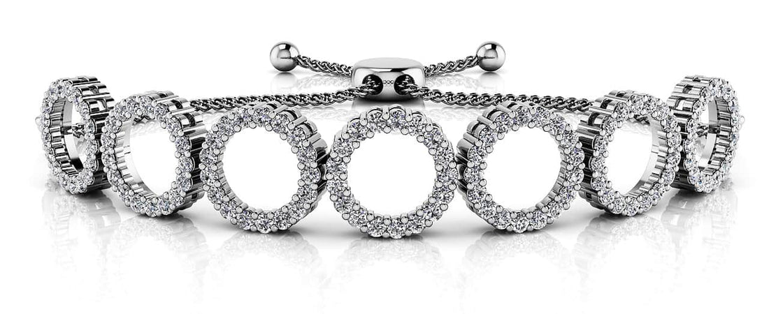 Adjustable Circle Link Diamond Bracelet Lab-Grown Diamond  with 1.55 ct.(finished) 1.4mm