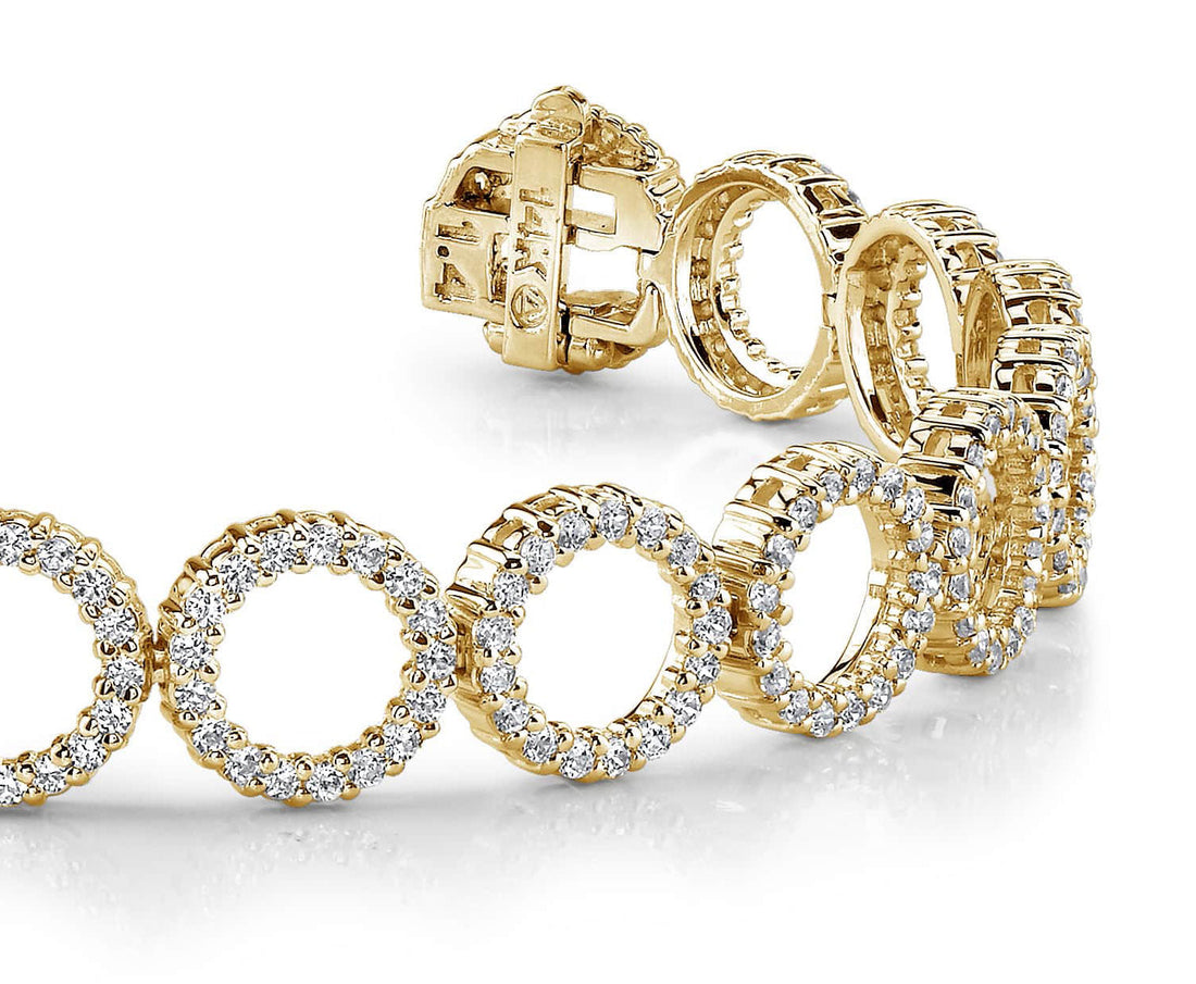 Dripping With Diamonds Circle Link Bracelet Lab-Grown Diamond  with 3.98 ct.(finished) 1.4mm