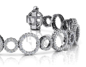 Alternating Diamond Circle Link Bracelet Lab-Grown Diamond  with 5.22 ct.(finished) 1.6mm