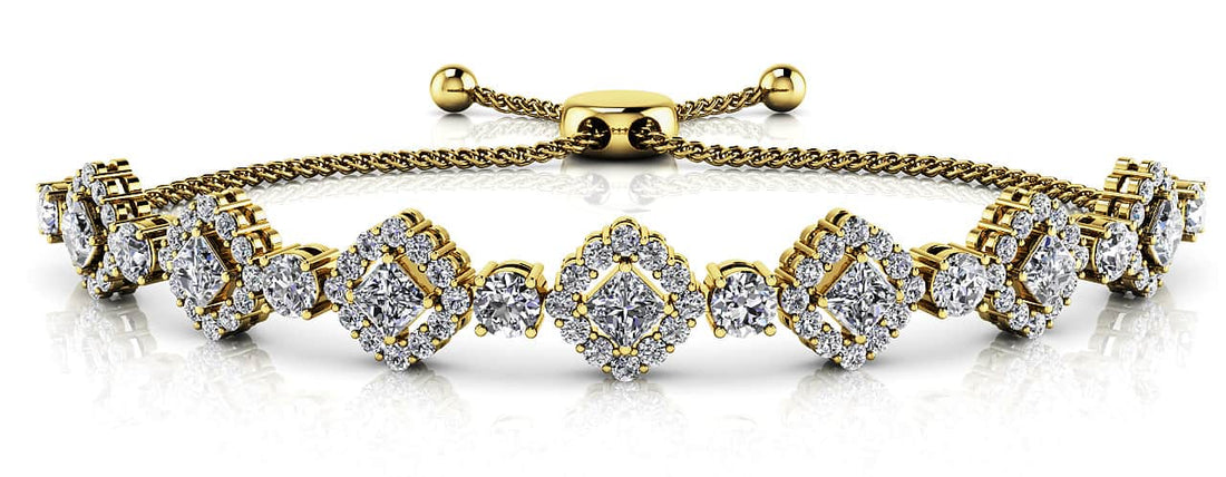 Square Link Adjustable Diamond Bracelet Lab-Grown Diamond  with 1.97 ct.(finished) 1.2mm, 2.5mm, 2.7mm