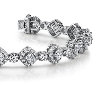 Spotlight Princess Cut Diamond Bracelet Lab-Grown Diamond  with 7.21 ct.(finished) 1.3mm, 3mm, 3.2mm