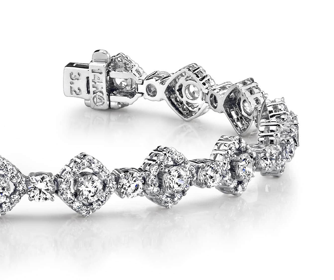 Square Link Diamond Bracelet Lab-Grown Diamond  with 6.53 ct.(finished) 1.3mm, 3.2mm