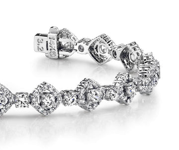 Square Link Diamond Bracelet Lab-Grown Diamond  with 6.53 ct.(finished) 1.3mm, 3.2mm