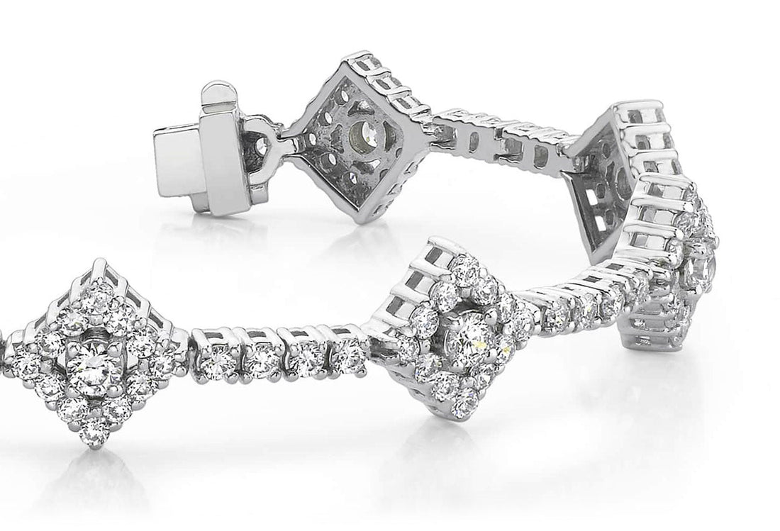 Art Deco Diamond Link Bracelet Lab-Grown Diamond  with 4.51 ct.(finished) 1.7mm, 2mm, 3mm