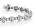 Cluster Flower Link Diamond Bracelet Lab-Grown Diamond  with 4.21 ct.(finished) 1.5mm, 2mm, 2.5mm