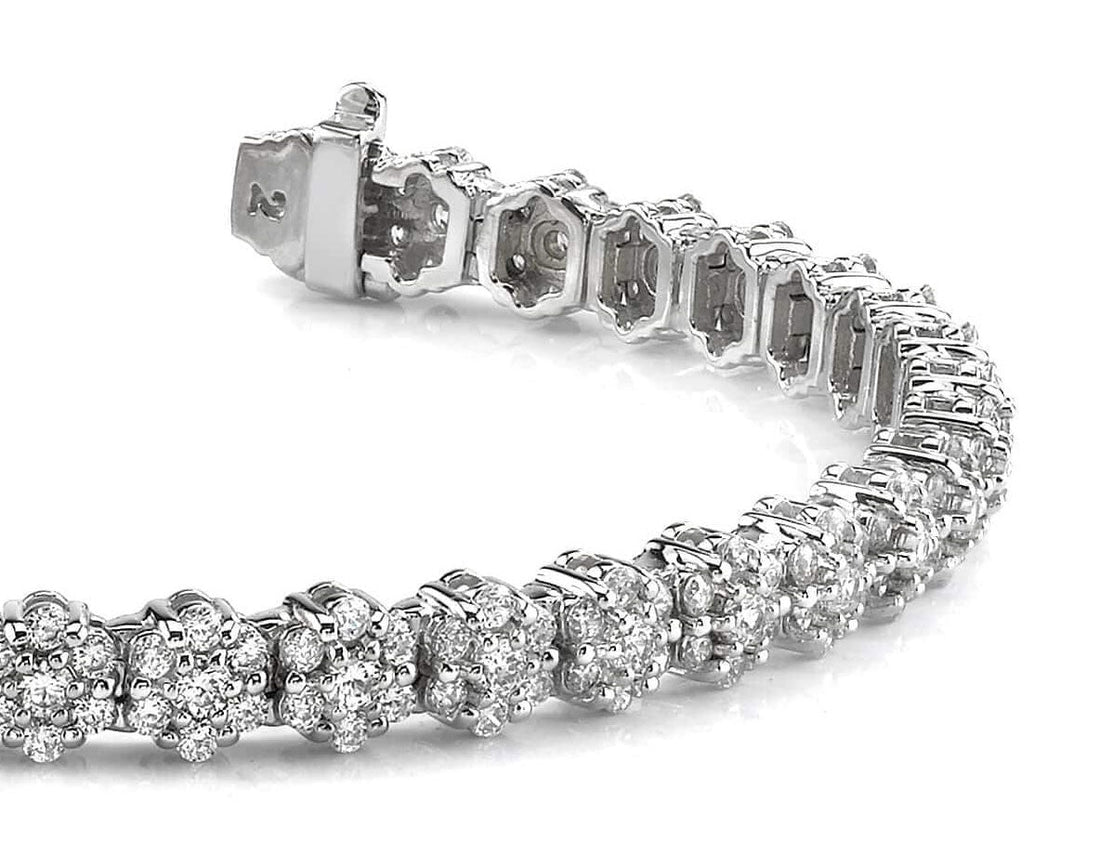 Pentagon Diamond Bracelet Lab-Grown Diamond  with 5.31 ct.(finished) 1.7mm, 2.2mm