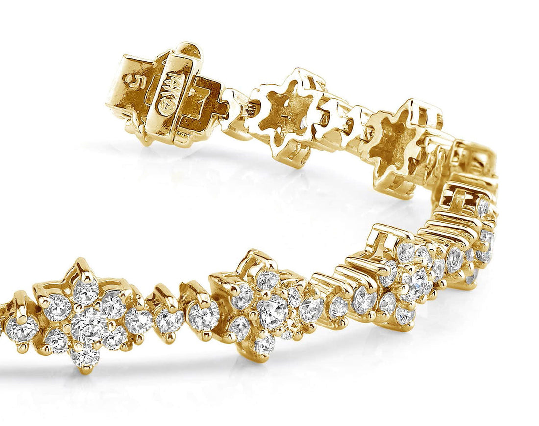 Diamond Cluster Bracelet Lab-Grown Diamond  with 5.10 ct.(finished) 1.9mm, 2.2mm, 2.6mm