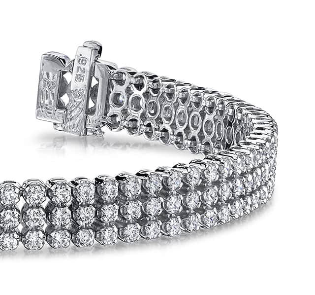 Triple Strand Diamond Bracelet Lab-Grown Diamond  with 5.30 ct.(finished) 1.8mm