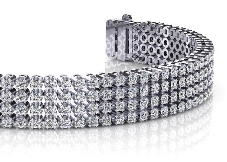 Four Row Diamond Bracelet Lab-Grown Diamond  with 7.00 ct.(finished) 1.8mm