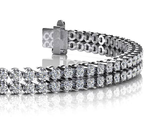 Double Row Diamond Bracelet Lab-Grown Diamond  with 3.69 ct.(finished) 1.8mm