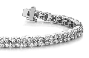 Diamond Squares Bracelet Lab-Grown Diamond  with 2.99 ct.(finished) 1.5mm