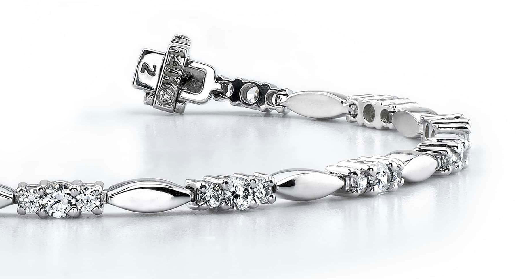 Elliptical Link Diamond Bracelet Lab-Grown Diamond  with 3.08 ct.(finished) 2.5mm, 3.5mm