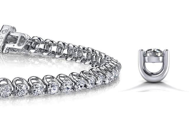 Scoop Link Diamond  Tennis Bracelet with 10.08 ct.(finished) 4.3mm