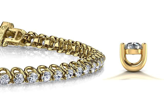 Scoop Link Diamond  Tennis Bracelet with 10.08 ct.(finished) 4.3mm