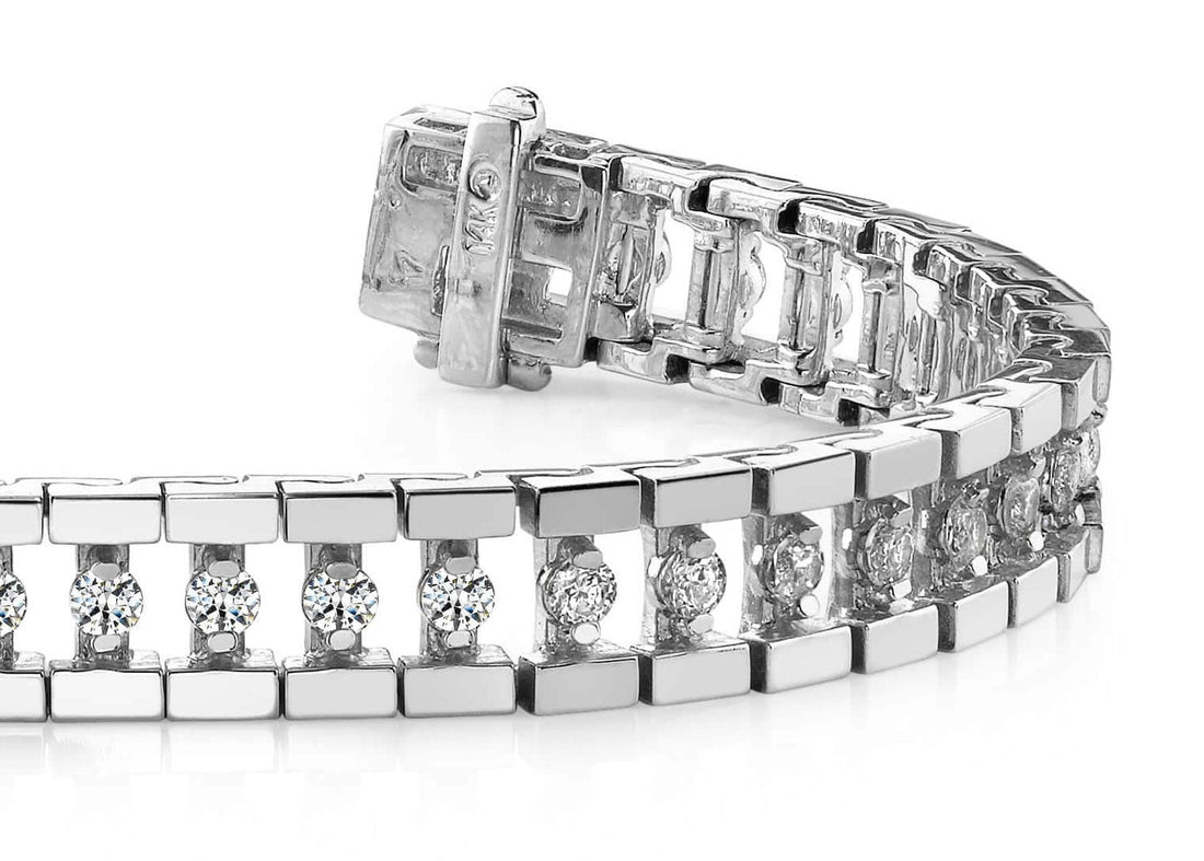 Track Link Diamond Bracelet Lab-Grown Diamond  with 4.95 ct.(finished) 3.1mm