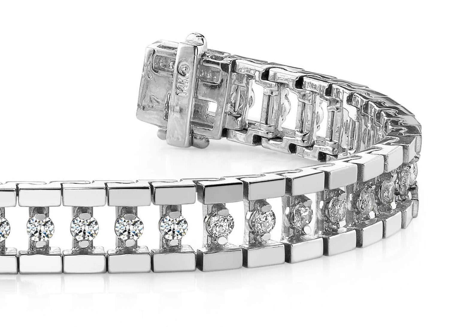 Track Link Diamond Bracelet Lab-Grown Diamond  with 1.06 ct.(finished) 1.7mm