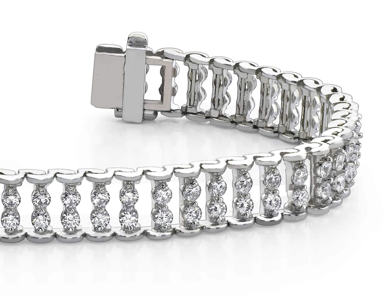 Double Diamond Candlestick Bracelet Lab-Grown Diamond  with 2.01 ct.(finished) 1.7mm