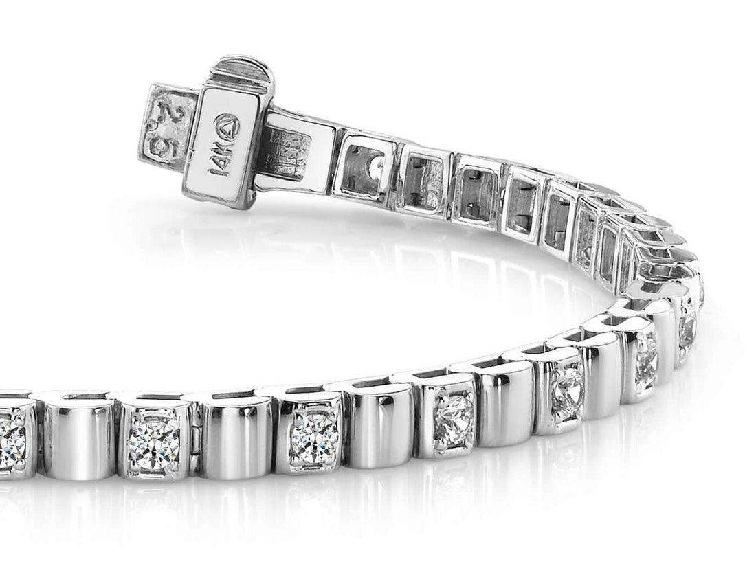 Solid Box Link Bracelet Lab-Grown Diamond  with 1.50 ct.(finished) 2.5mm