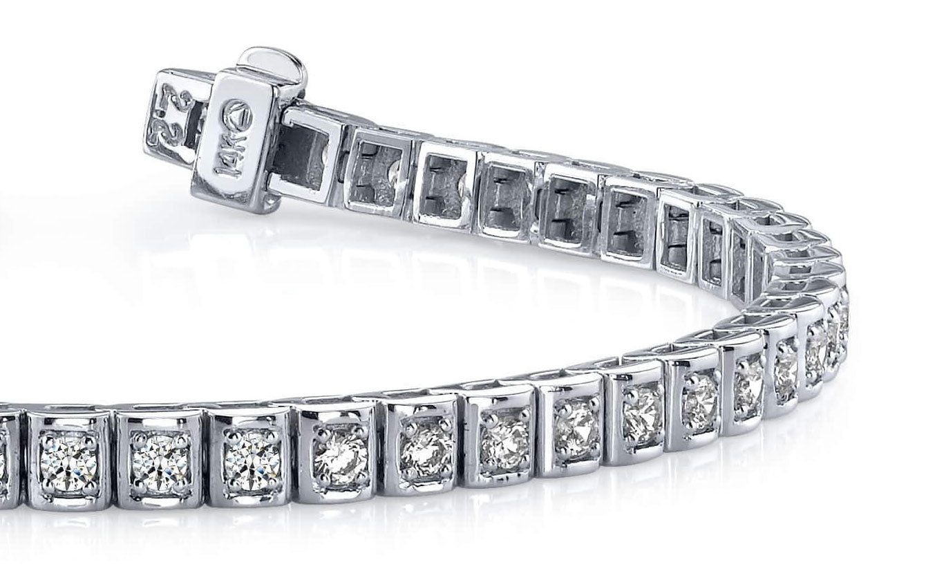 Shadow Box Diamond Bracelet Lab-Grown Diamond  with 3.06 ct.(finished) 2.5mm