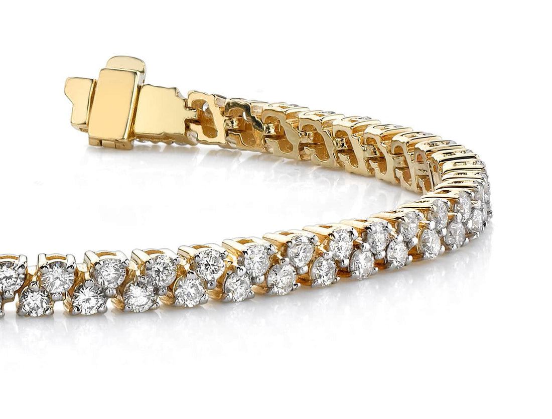 Diamond Checkerboard Two Row Tennis Bracelet Lab-Grown Diamond  with 3.36 ct.(finished) 2mm