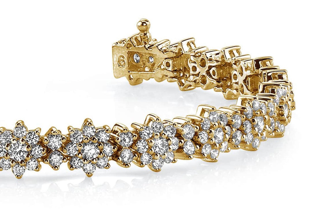 Starburst Red Carpet Bracelet Lab-Grown Diamond  with 5.10 ct.(finished) 1.5mm, 1.75mm, 2.25mm