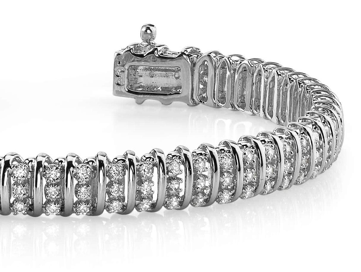 Triple Illusion Diamond Bracelet Lab-Grown Diamond  with 2.97 ct.(finished) 1.5mm