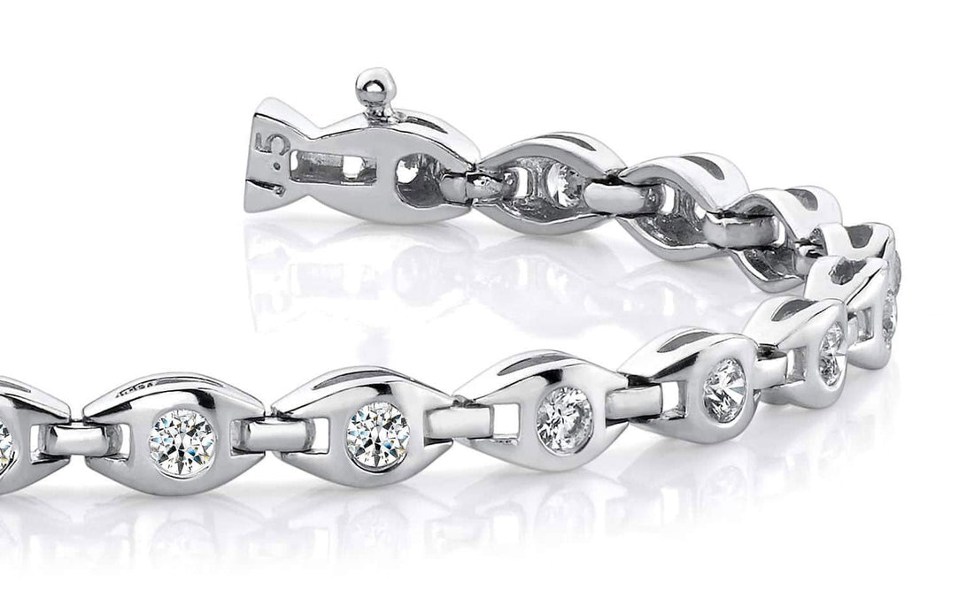 Linked Eye Diamond Bracelet Lab-Grown Diamond  with 2.08 ct.(finished) 3mm