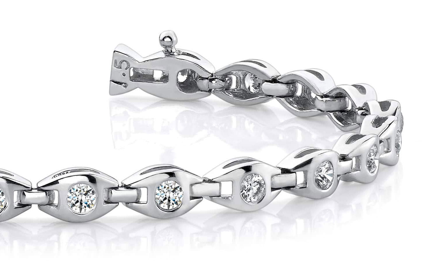 Linked Eye Diamond Bracelet Lab-Grown Diamond  with 1.54 ct.(finished) 2.7mm