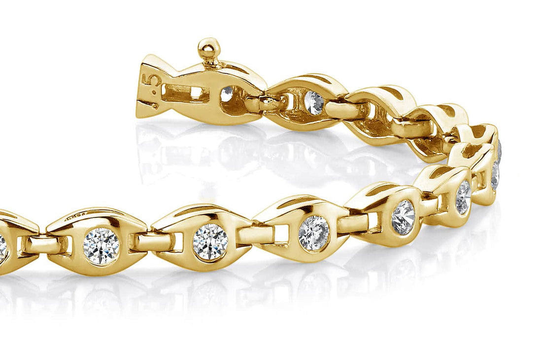 Linked Eye Diamond Bracelet Lab-Grown Diamond  with 1.54 ct.(finished) 2.7mm