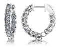 Extra Small Hoop Diamond Huggie Earrings Diamond  with 2.52 ct.(finished) 3mm