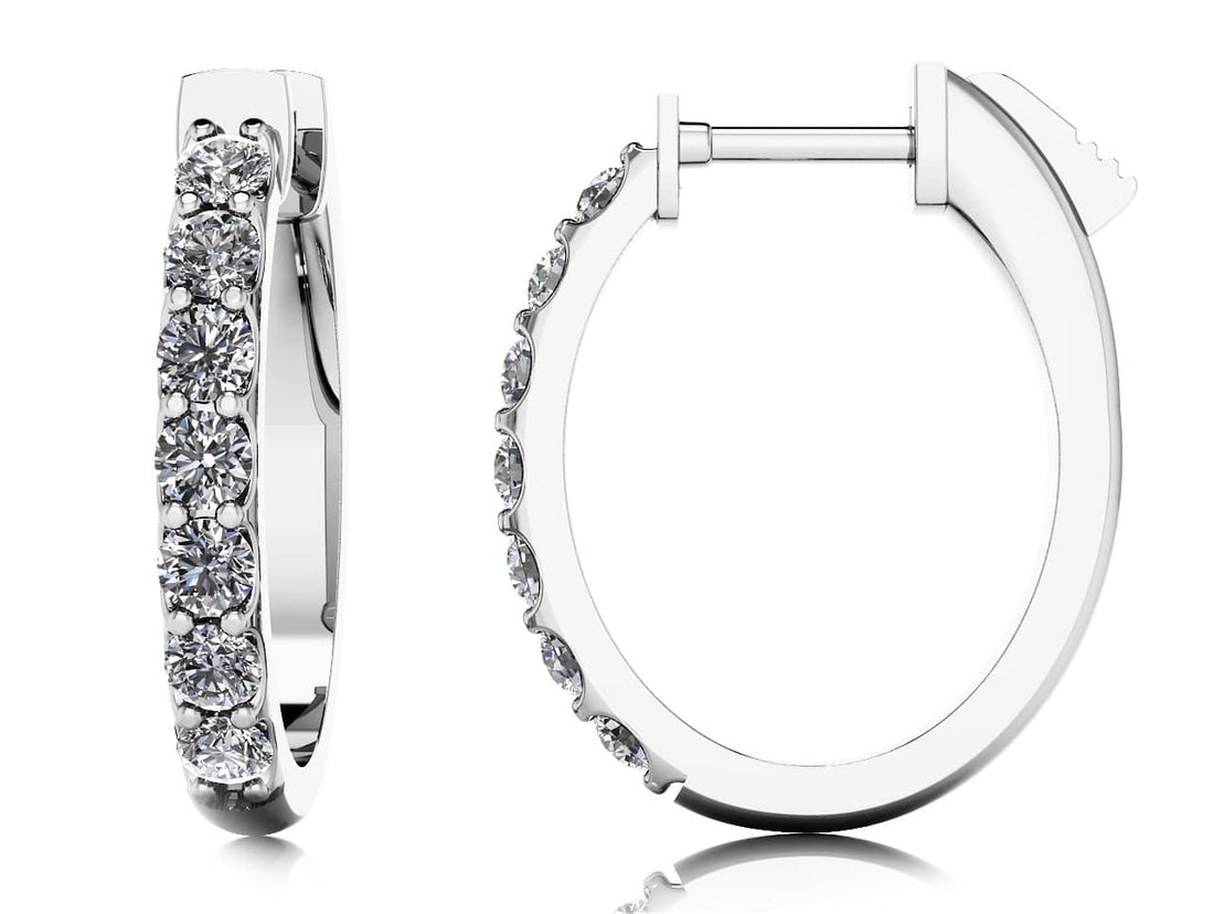 Oval Shaped Diamond Hoop Earrings Lab-Grown Diamond  with 1.92 ct.(finished) 3.2mm