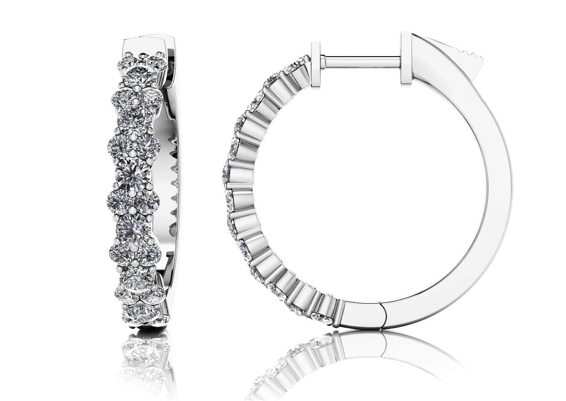 Delightful Diamond Hoop Earrings Lab-Grown Diamond  with 2.14 ct.(finished) 2.3mm, 3.2mm