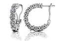 Glittering Diamond Hoop Earrings Lab-Grown Diamond  with 4.00 ct.(finished) 4mm