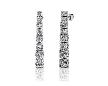 Graduated Round Diamond Dangle Drop Earrings Diamond  with 1.98 ct.(finished)