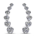 Bezel Set Diamond Journey Earrings Diamond  with 2.01 ct.(finished)