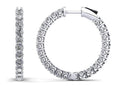 Sweetheart Single Row Inside Out Diamond Hoop Earrings Small Diamond  with 2.35 ct.(finished) 2.3mm